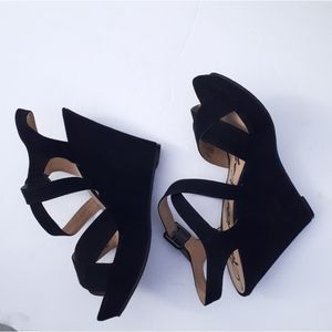 American Rags  black strap heel sandals